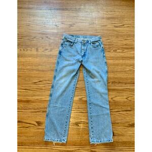 VTG 90s Cowboy Western Wrangler Straight Leg Light Wash 32 32 Mens Blue 96501sl